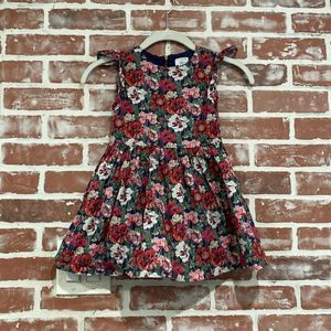 J.Crew BD624 Girls' Ruffle-Shoulder Dress in Liberty® Amelie Poppy floral Sz 4